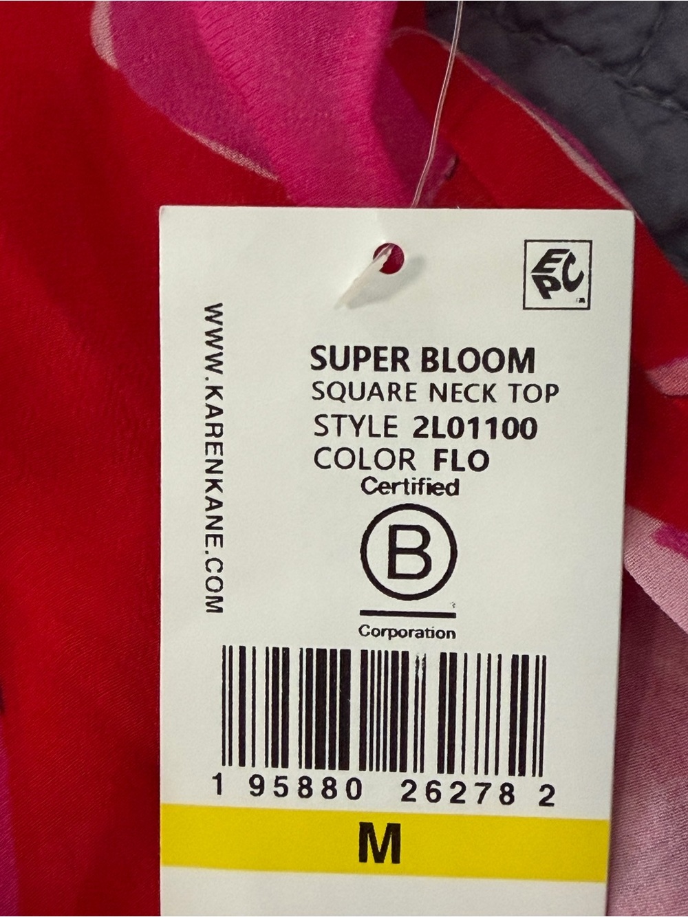 Karen Kane Floral Square-Neck Blouse Medium - Picture 9 of 12